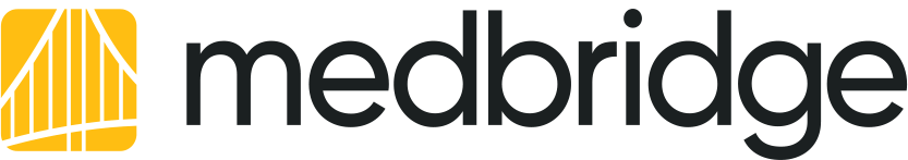 MedBridge logo with a yellow bridge icon on the left and "medbridge" in bold black lowercase letters.